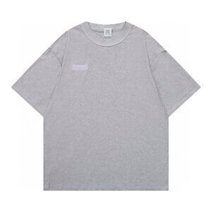 Vetements Grey Letter Embroidered Short-Sleeved Round Neck T-Shirt